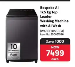 Makro Bespoke AI 17.5 kg Top Loader Washing Machine with AI Wash offer