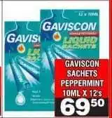Advance Cash n Carry GAVISCON SACHETS PEPPERMINT 10ML X 12's offer
