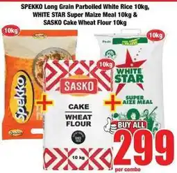 Boxer Spekko - long grain parboiled white rice & super maize meal & cake wheat flour offer