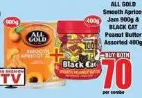 Boxer Cat - smooth apricot jam & smooth peanut butter offer