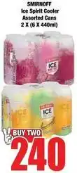 Boxer Smirnoff - ice spirit cooler assorted cans offer