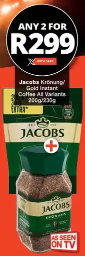 Checkers Jacobs Krönung/ Gold Instant Coffee All Variants offer