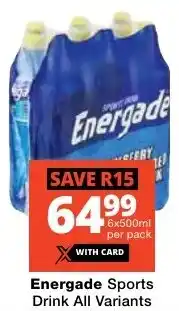 Checkers Energade Sports Drink All Variants offer