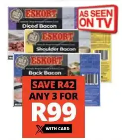 Checkers Eskort Wood Smoked Shoulder/Diced/ Rindless Back Bacon offer