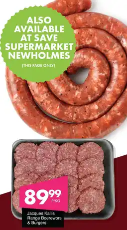 Save Hyper Jacques Kallis Range Boerewors & Burgers offer