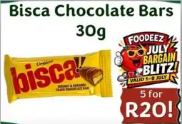 Foodeez Bisca Chocolate Bars offer