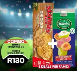 Take 'n Pay Mama's frozen pies and Rhodes nectar juice offer