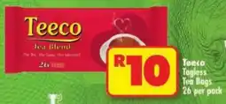 Shoprite Teeco Tagless Tea Bags offer