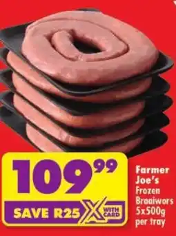 Shoprite Farmer Joe's Frozen Braaiwors offer