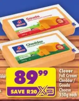 Shoprite Clover Full Cream Cheddar/ Gouda Cheese offer