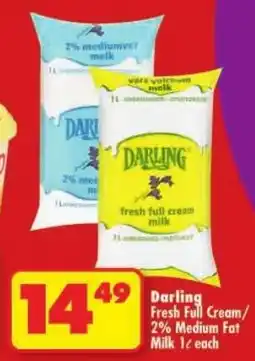 Shoprite Darling Fresh Full Cream/ 2% Medium Fat Milk offer