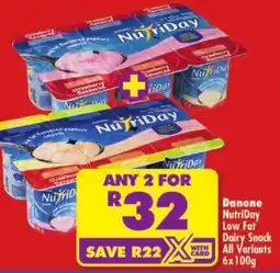 Shoprite Danone NutriDay Low Fat Dairy Snack All Variants offer