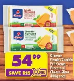 Shoprite Clover Gouda/ Cheddar Full Cream Processed Cheese Slices offer