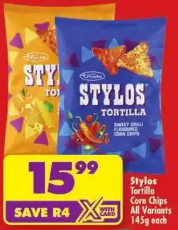 Shoprite Stylos Tortilla Corn Chips All Variants offer