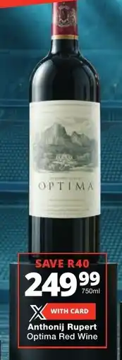 Checkers Liquor Shop Anthonij Rupert Optima Red Wine offer