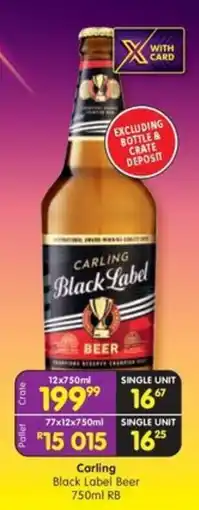 Shoprite Liquor Carling Black Label Beer RB offer