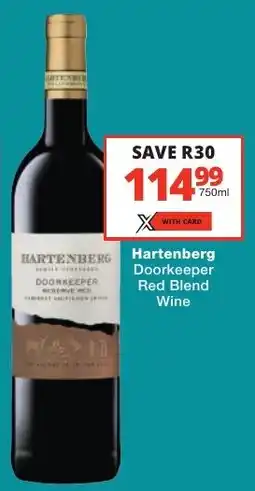 Checkers Liquor Shop Hartenberg Doorkeeper Red Blend Wine offer