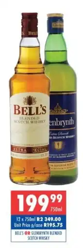Ultra Liquors Bell's or glenbrynth blended scotch whisky offer