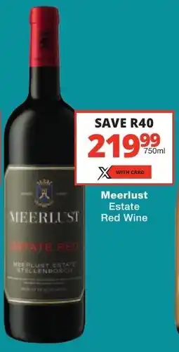 Checkers Liquor Shop Meerlust Estate Red Wine offer