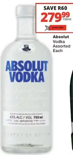 Checkers Liquor Shop Absolut Vodka Assorted offer