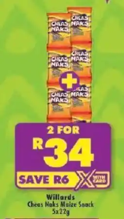 Shoprite Willards Cheas Naks Maize Snack offer