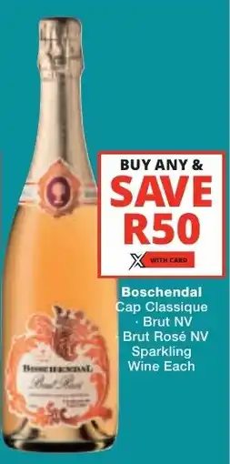 Checkers Liquor Shop Boschendal Cap Classique, Brut NV Brut Rosé NV Sparkling Wine offer