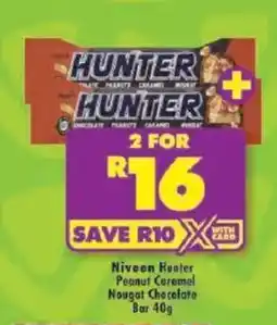 Shoprite Niveen Hunter Peanut Caramel Nougat Chocolate Bar offer