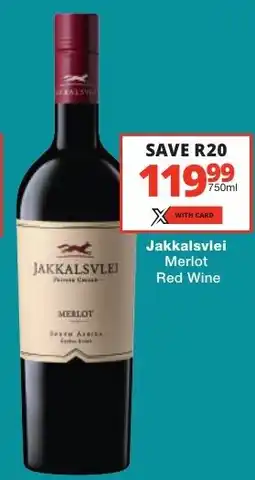 Checkers Liquor Shop Jakkalsvlei Merlot Red Wine offer