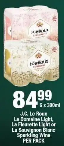 OK Liquor J.C. Le Roux Le Domaine Light, La Fleurette Light or La Sauvignon Blanc Sparkling Wine offer
