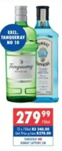 Ultra Liquors Tanqueray or bombay sapphire gin offer