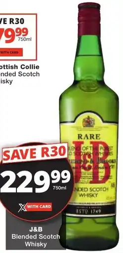 Checkers Liquor Shop J&B Blended Scotch Whisky offer