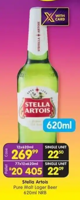 Shoprite Liquor Stella Artois Pure Malt Lager Beer NRB offer