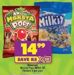 Shoprite Amazon Monsta Pops/ Milkit All Variants offer