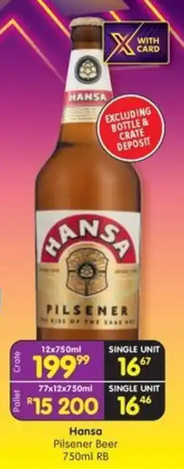 Shoprite Liquor Hansa Pilsener Beer RB offer