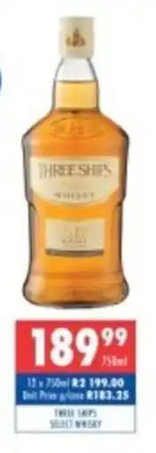Ultra Liquors Three ships select whisky offer