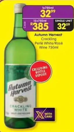 Shoprite Liquor Autumn Harvest Crackling Perlé White/ Rosé Wine offer