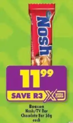 Shoprite Beacon Nosh/ TV Bar Chocolate Bar offer