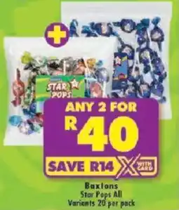 Shoprite Baxtons Star Pops All Variants offer