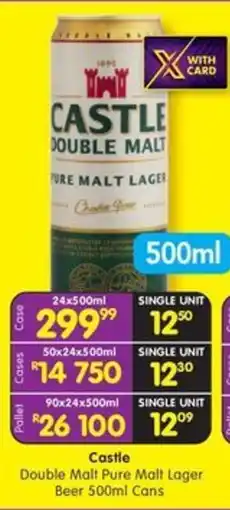 Shoprite Liquor Castle Double Malt Pure Malt Lager Beer Cans offer