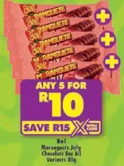 Shoprite Bel Moranguete Jelly Chocolate Bar All Variants offer