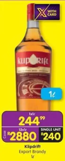 Shoprite Liquor Klipdrift Export Brandy offer