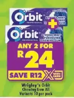 Shoprite Wrigley's Orbit Chewing Gum All Variants offer