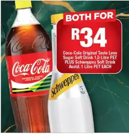 OK Liquor Coca-Cola Original Taste Less Sugar Soft Drink plus Schweppes Soft Drink offer