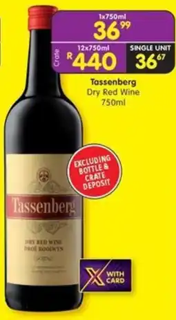 Shoprite Liquor Tassenberg Dry Red Wine offer