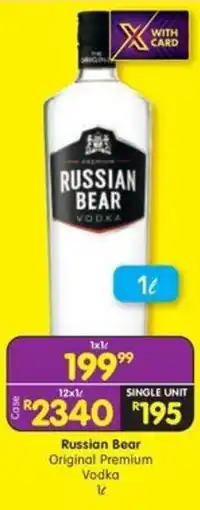 Shoprite Liquor Russian Bear Original Premium Vodka offer