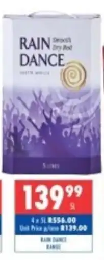 Ultra Liquors Rain dance range offer