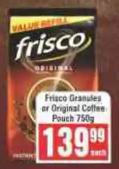 Frontline Frisco Granules or Original Coffee Pouch offer