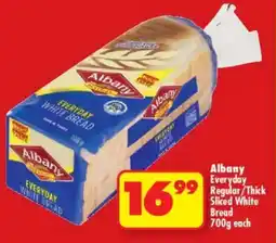 Shoprite Albany Everyday Regular/ Thick Sliced White Bread offer