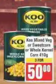 Frontline Koo Mixed Veg or Sweetcorn or Whole Kernel Corn offer
