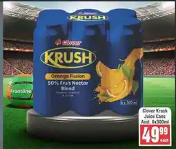 Frontline Clover Krush Juice Cans offer